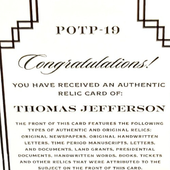 Authentic Handwriting Relic of Thomas Jefferson 3rd President of the USA - Picture 3 of 4